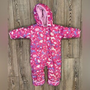 Columbia Baby Girl Winter Snowsuit Bunting Pink 12-18 Months One Piece